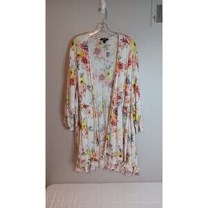 New Torrid Ivory Floral Stella Raffle Hem Kimono Sz 4X
